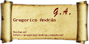 Gregorics András névjegykártya