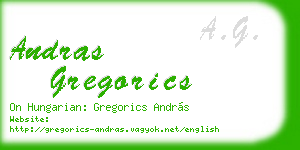 andras gregorics business card